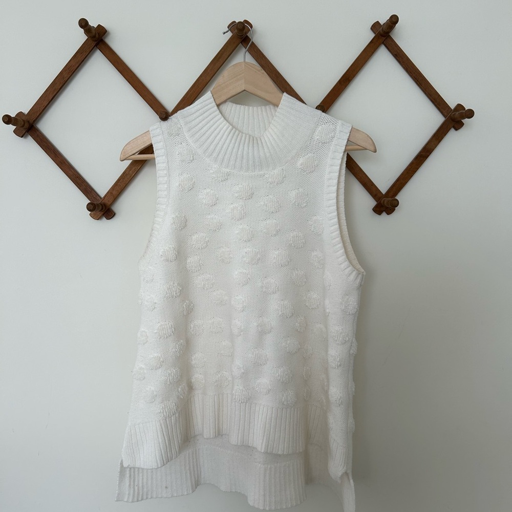 French Connection Textured White Tank Top